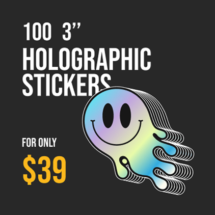 100 3’’ Holographic Stickers