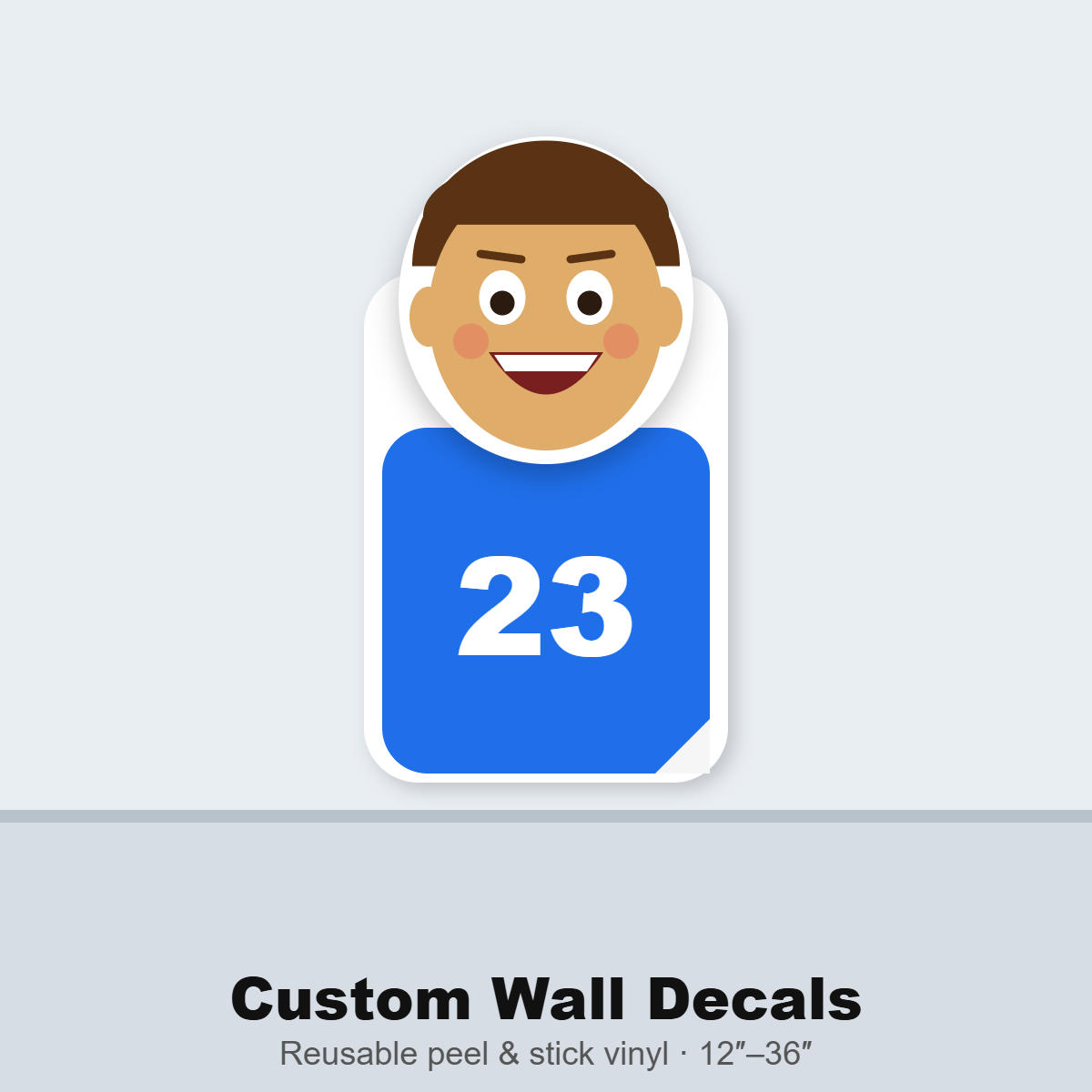 Custom cutout wall decal on a wall